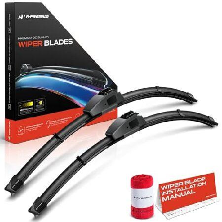 【並行輸入品】 A-Premium フロントガラス ワイパーブレード 摩耗インジケーター＆タオル付き...