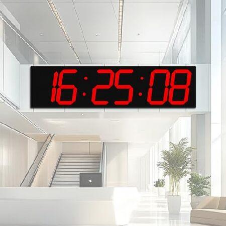 【並行輸入品】 CHKOSDA 28インチ 大型デジタル壁掛け時計 GPS自動同期、リモコン＆タイマ...