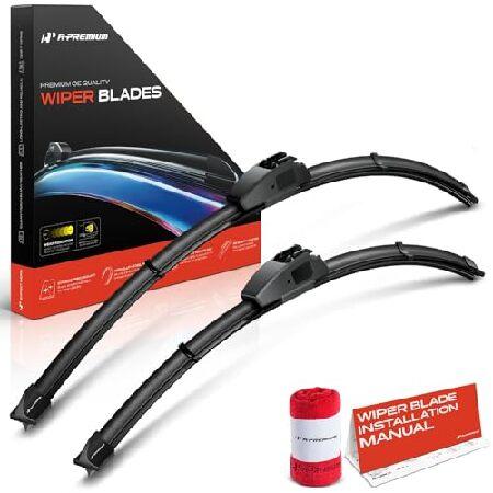 【並行輸入品】 A-Premium フロントガラス ワイパーブレード 摩耗インジケーター＆タオル付き...