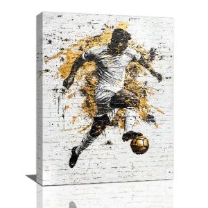 ゴールドサッカー選手 ウォールアート