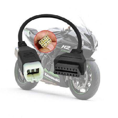 【並行輸入品】 VZG OBD2アダプター カワサキ オートバイ 6ピンから16ピン OBD診断ケー...