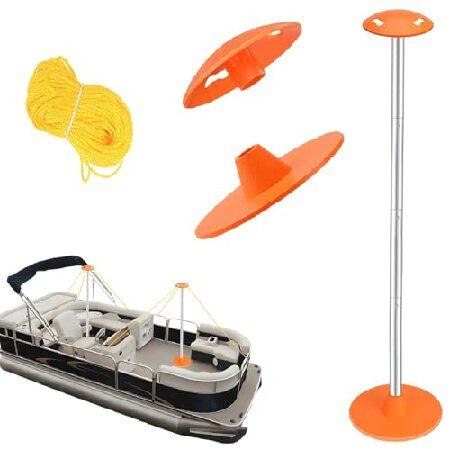 【並行輸入品】 Tuszom ボートカバーサポートポールシステム 抗UVPEロープ＆9インチABSベ...