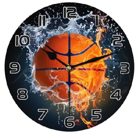 【並行輸入品】 Peaom Fire Water バスケットボール 壁掛け時計 10インチ 電池式 ...