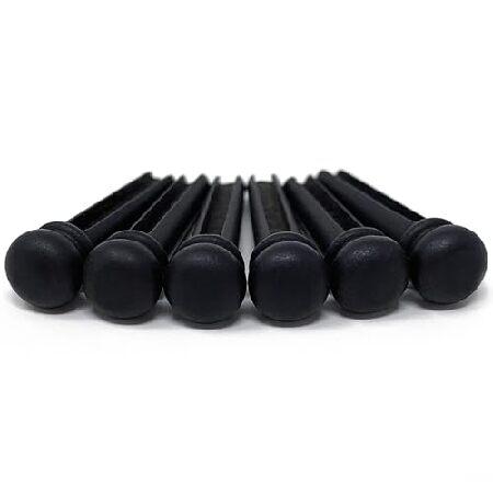 【並行輸入品】 クロスビースロット付きピュアエボニーブリッジピン6＆12弦アコースティックギター用