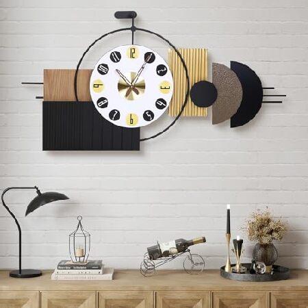 【並行輸入品】 Anmotpe 特大モダン壁掛け時計 - ラージ 幾何学模様 文字盤 壁時計 電池式...