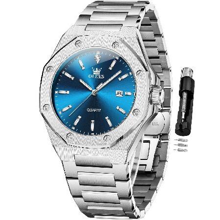【並行輸入品】 OLEVS Men Blue Watches Fashion Luxury Stai...