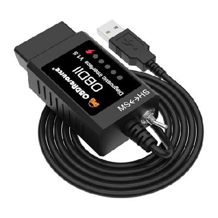【並行輸入品】 プラス  ELMconfig ELM327 OBD2 USBアダプター Window...