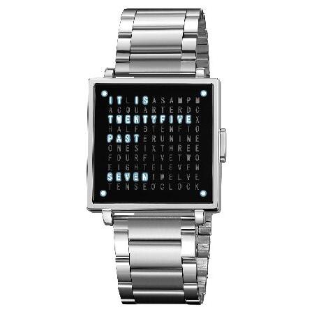 【並行輸入品】 Gosasa メンズ スクエア ワードマトリックス LED 腕時計 読み取り時間 言...