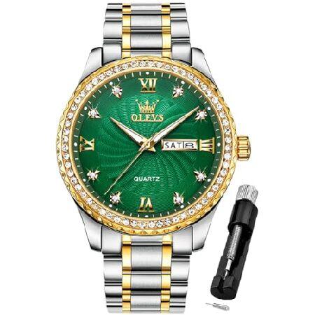 【並行輸入品】 OLEVS Men Wrist Watch Business Dress Green...