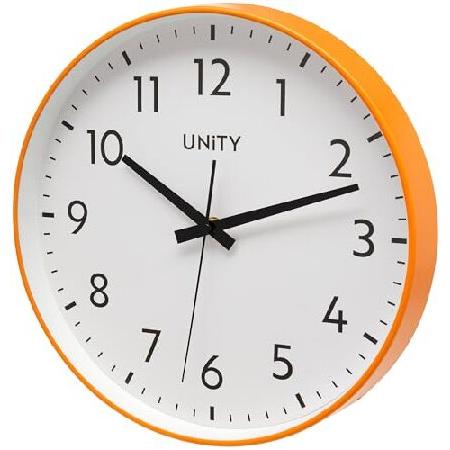 【並行輸入品】 Unity 壁掛け時計、Fradley、サイレントスイープ、モダン、オレンジ、30c...