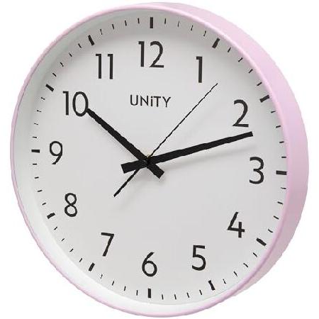 【並行輸入品】 Unity 壁掛け時計、Fradley、サイレントスイープ、モダン、ピンク、30cm...