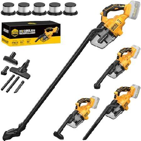 【並行輸入品】 Dewalt 20Vバッテリー用コードレス掃除機(バッテリーなし)、35kPa強力吸...