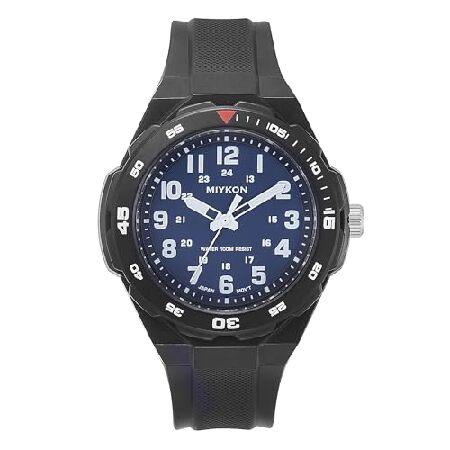 【並行輸入品】 Miykon ブラック アナログ スポーツ ダイブウォッチ 男性用 - 100M 防...