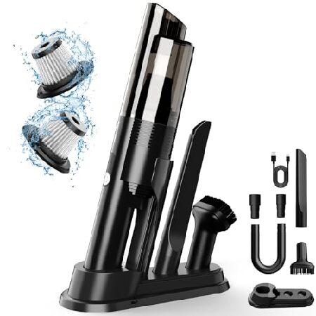 【並行輸入品】 ハンドヘルド掃除機コードレス、10KPA 強力な吸引 車用掃除機 2速、充電ドック付...