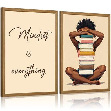 【並行輸入品】 Black Girl Reading Wall Art African Americ...