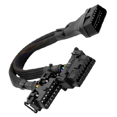 【並行輸入品】 Xingkang OBD2 オス-デュアルメス延長ケーブル ナイロンメッシュ付き(1...
