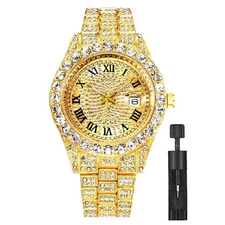 【並行輸入品】 Apzzic Iced Out Diamond Watches for Men Bl...