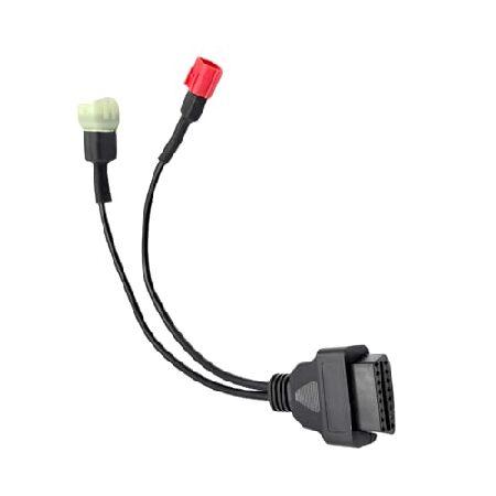 【並行輸入品】 6ピンから16ピンOBD診断ケーブル、2イン1オートバイOBDスキャナーアダプターケ...