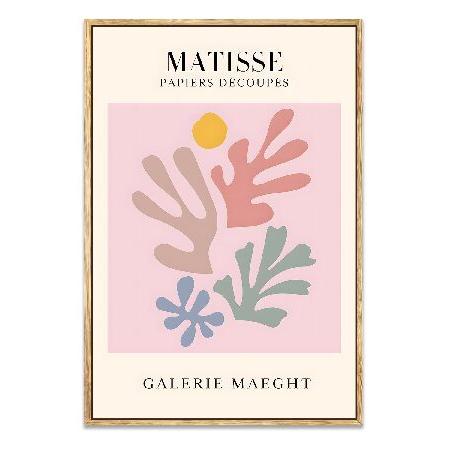 【並行輸入品】 Zzuyi Henri Matisse ピンクフレームウォールアート、抽象的なボタニ...