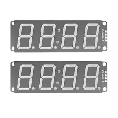 【並行輸入品】 2個パック Lサイズ 2cm I2C 4桁 7セグメント LEDディスプレイモジュー...
