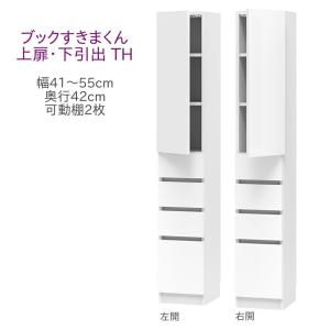 ブックすきまくん ハイタイプ 上扉・下引出 TH 幅41〜55cm 奥行き42cm 代引き不可｜inter3i