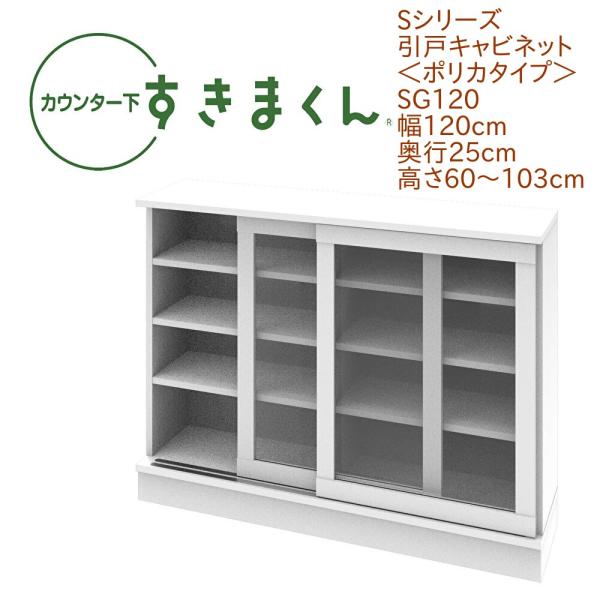 カウンター下すきまくん 引戸 ポリカタイプ SG120 幅120cm 奥行き25cm 引き戸 衝撃耐...