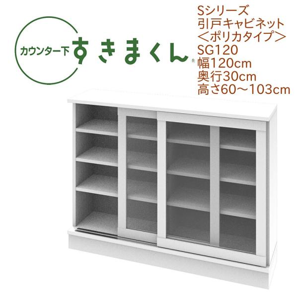 カウンター下すきまくん 引戸 ポリカタイプ SG120 幅120cm 奥行き30cm 引き戸 衝撃耐...