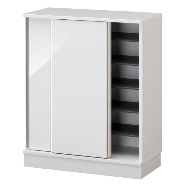 玄関収納 シューズすきまくん 引戸 LS 幅80〜90cm 下駄箱 シューズボックス 幅オーダー ロ...