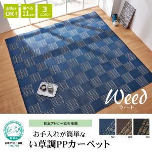 （日本アトピー協会推薦商品）　 PPカーペット　ウイード　江戸間　４,５畳用　約２６１ｘ２６１cm　（ネイビーブルー）2121504｜interiaititaya