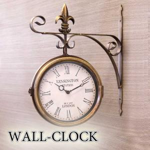 壁掛け時計 おしゃれ 時計 両面 掛け時計 幅32 黒 ブラック