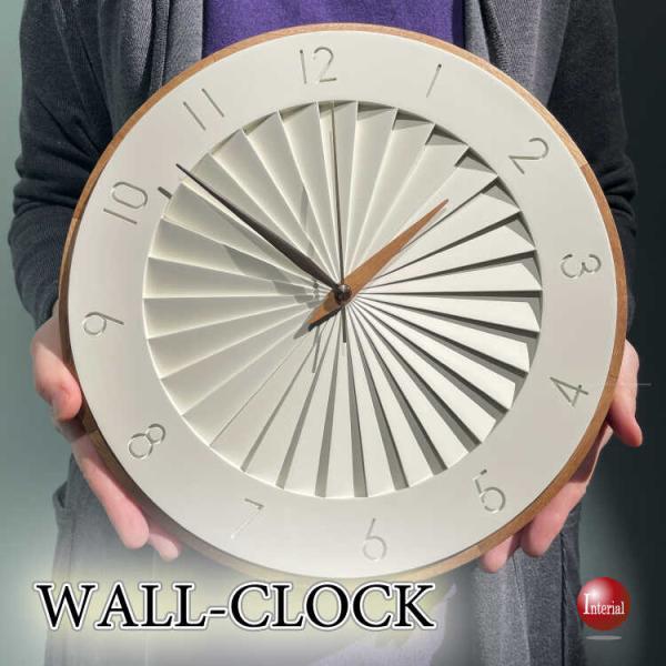 掛け時計 壁掛け時計 アイボリー ナチュラル 木製フレーム おしゃれ 直径30 北欧 モダン インテ...