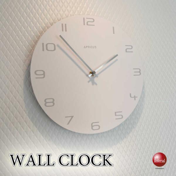 白ホワイトのシンプルモダンな壁掛け時計 無音 スイープムーブメント 連続秒針 ウォールクロック おし...
