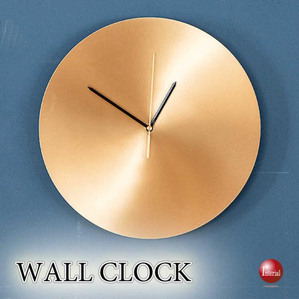 真鍮製の高級ゴールド壁掛け時計 静かなスイープムーブメント 無音 連続秒針 ウォールクロック おしゃ...