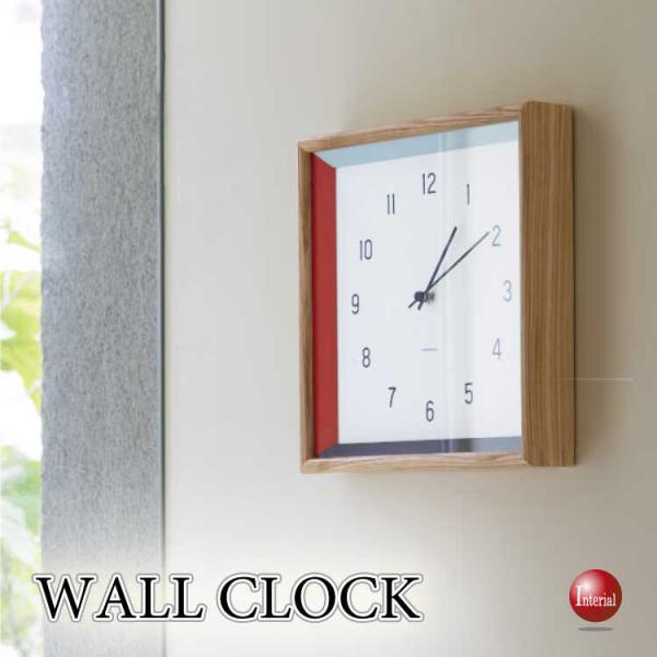 天然木製・四角形の高級壁掛け時計 静かな連続秒針 音なし スイープムーブメント ウォールクロック 静...