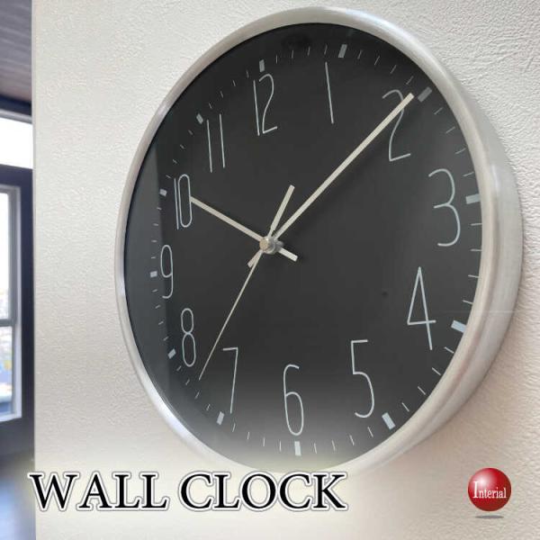 アルミニウムとガラスの都会派モノトーンの壁掛け時計 静かなスイープムーブメント ウォールクロック 連...