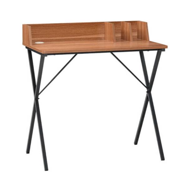 デスク パソコンデスク 勉強机 学習机 80cm 単品 おしゃれ 北欧 ブラウン 木目柄 小さい ワ...