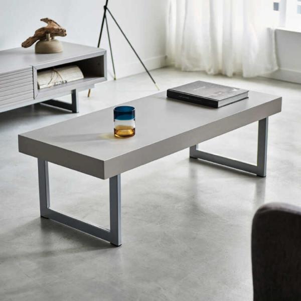 リビングテーブル モダン 幅110cm ライトグレー 木目 北欧 スタイリッシュ クール 一人暮らし...