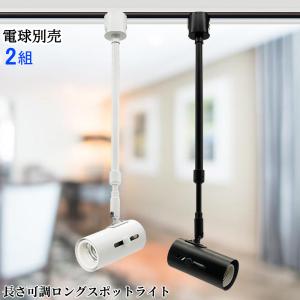 ロングスポットライト ライティングレール一体型シーリングライト2個セット スポットライト ロングロッド E26 ダクトレール ライティングレール