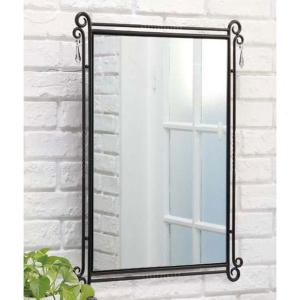 ウォールミラー アイアン 壁掛け鏡 おしゃれ 壁掛けミラー 北欧 吊り鏡