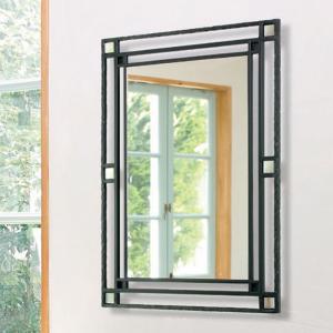 ウォールミラー アイアン 壁掛け鏡 おしゃれ 壁掛けミラー 北欧 吊り鏡