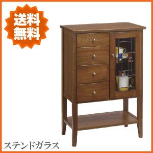 曙工芸　オーロラ3022　キャビネット　サイドボード　ステンドグラス 曙工芸製作所 ステンドキャビネット ガラス アンティーク サイドボード