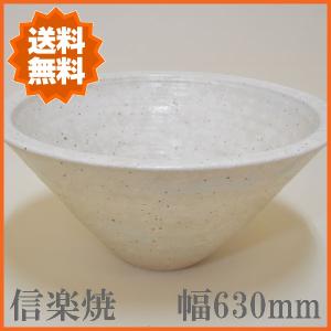 信楽焼 睡蓮鉢 陶器 水鉢 めだか鉢 白 メダカ鉢 ホワイト｜interior-bagus