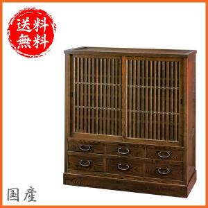 水屋箪笥 アンティーク 食器棚 引き戸 食器戸棚 和風 キッチンボード