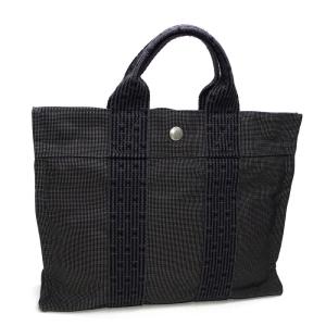 【中古】HERMES トートバッグ エールライン トート PM キャンバス グレー｜interior-collection