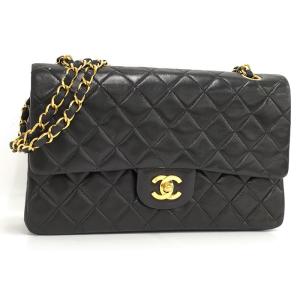 【中古】CHANEL マトラッセ 25 チェーンショルダーバッグ ラムスキン ブラック A01112｜interior-collection