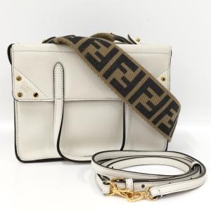 【中古】FENDI フリップ スモール 2WAY ハンドバッグ ショルダーバッグ アイボリー 8BT306｜interior-collection