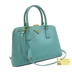 PRADA 2WAYハンドバッグ サフィアーノレザー アニスグリーン（緑）×ゴールド金具｜interior-collection