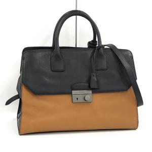 【中古】PRADA 2WAY ハンドバッグ ショルダーバッグ ブラウン ブラック｜interior-collection