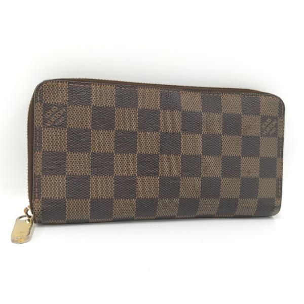 【中古】LOUIS VUITTON ジッピーウォレット ラウンドファスナー長財布 ダミエ エベヌ N...