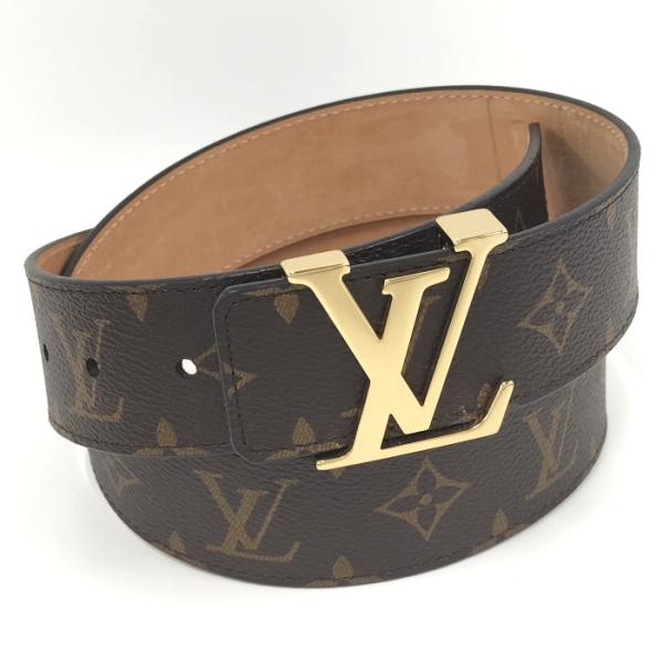 【中古】LOUIS VUITTON サンチュール LV イニシャル モノグラム ロゴバックル ベルト...